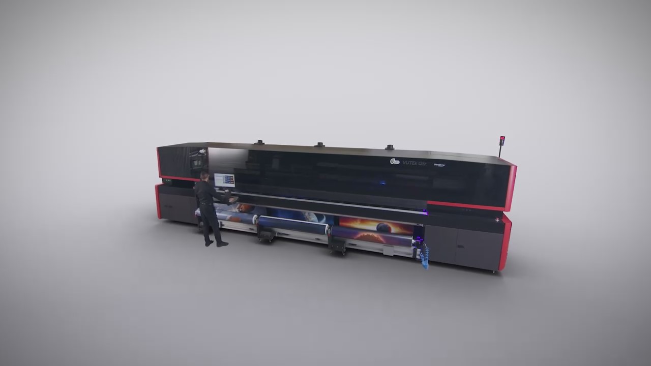 EFI VUTEk Q5r grand-format UV inkjet printer at PSP Imaging, Katy TX — printing large-scale banners and graphics